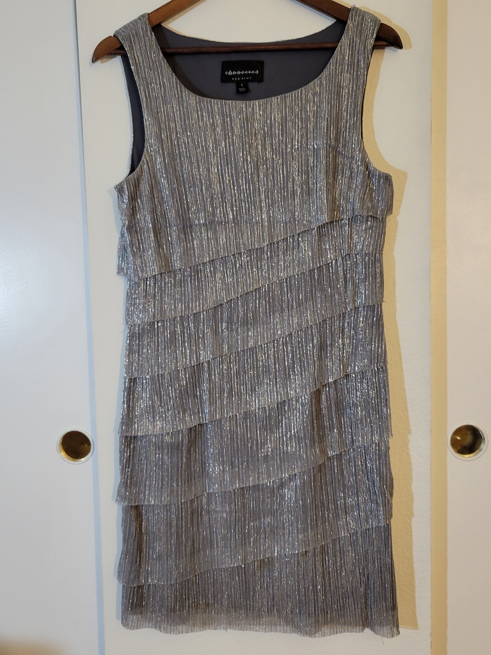 Connected Appard Silver Tiered Sleeveless Dress